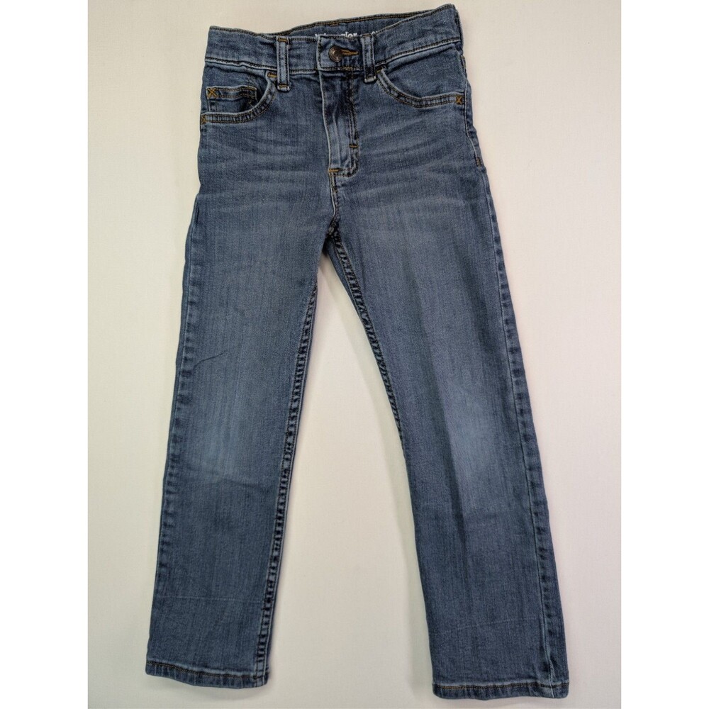 Wrangler Boys Classic Straight Jeans Size 7 Slim Blue Stretch Denim 112325744
